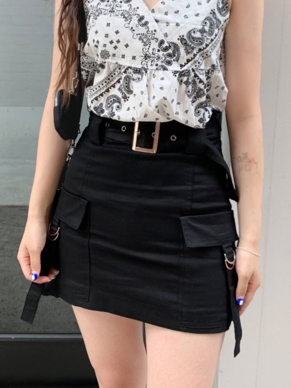 Dayroze | Street Belt Skirt in Black